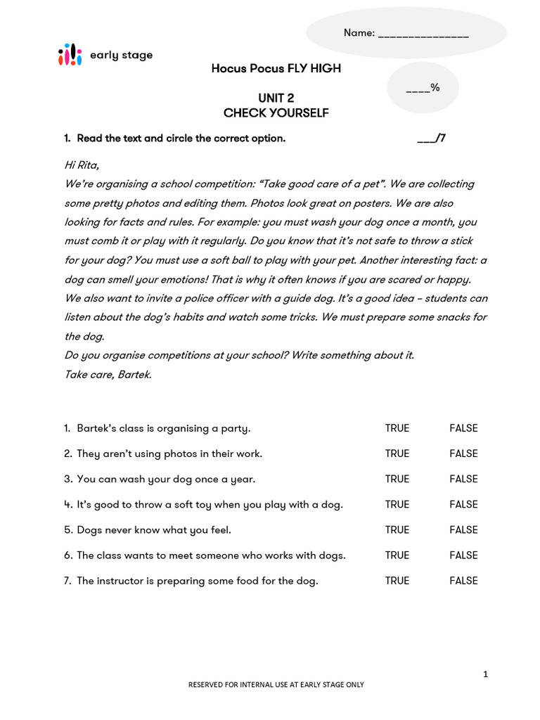 HP Fly High Unit 2 Check Yourself | PDF