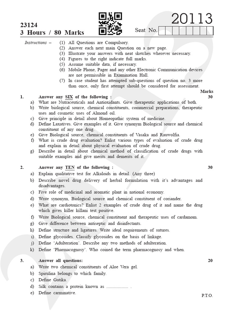 Question Paper Winter 2023 | PDF