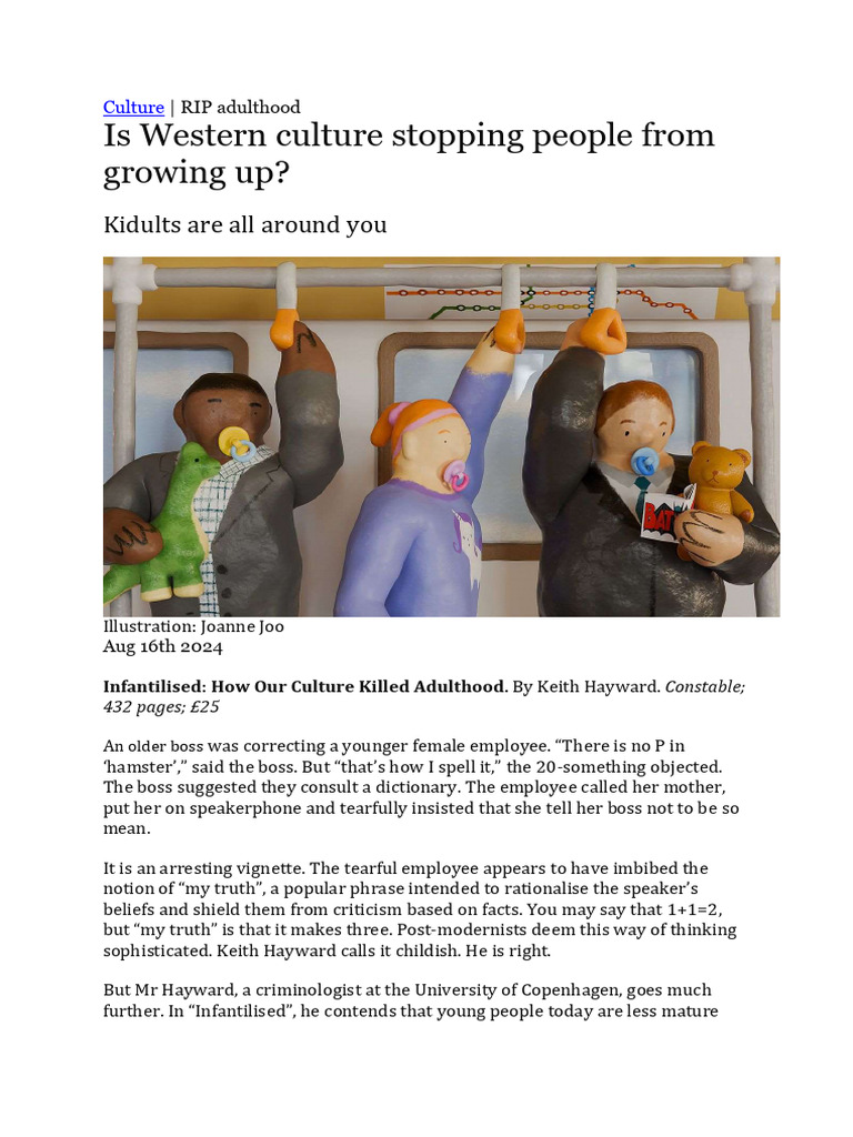 Is Western Culture Stopping People From Growing Up | PDF