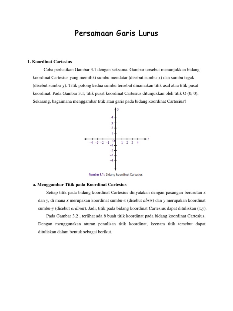 Persamaan Garis Lurus