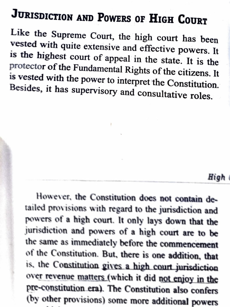 Jurisdiction and Powers of High Court | PDF
