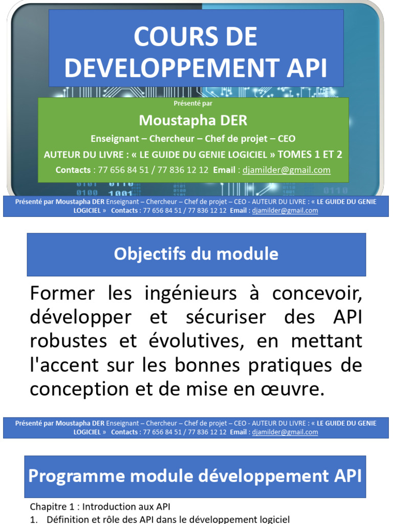Cours de Developpement Api M Der Support Officiel2 | PDF