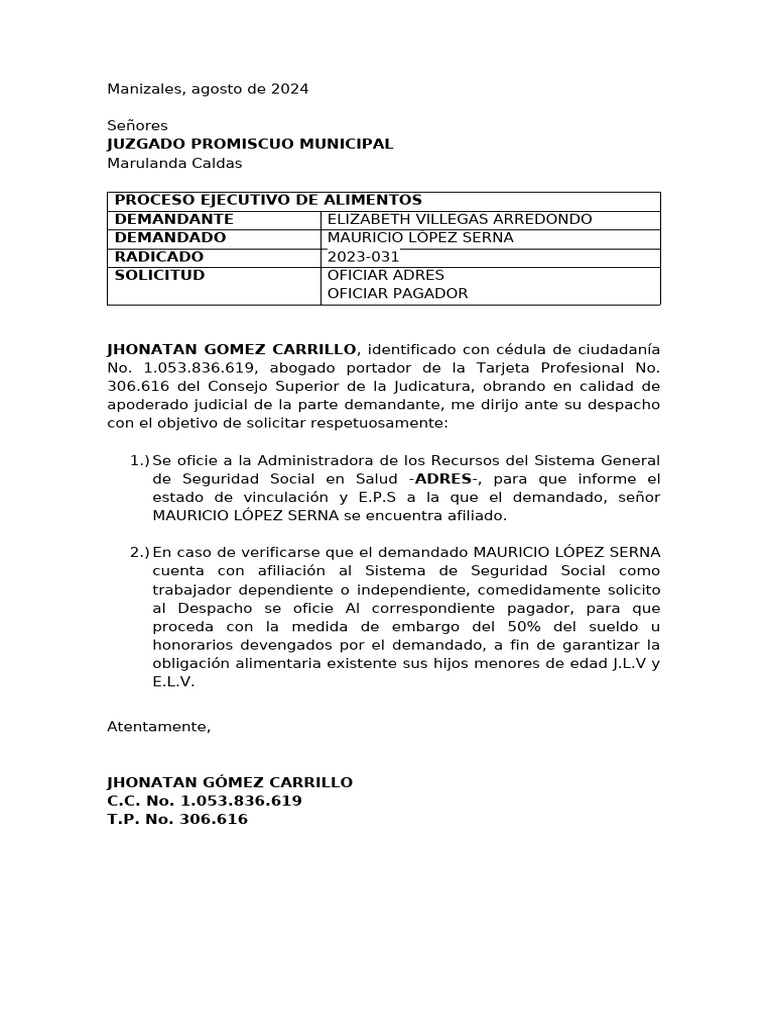 2024-08-13 Memorial Solicita Oficiar Adres | PDF