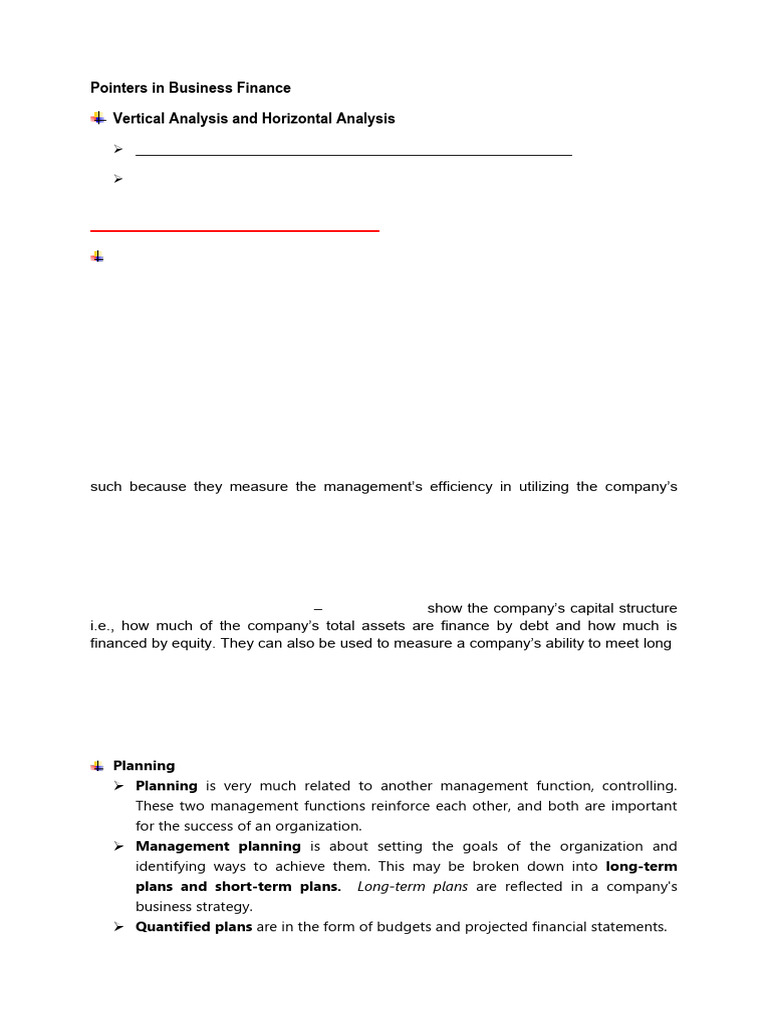 Pointers in business finance pdf