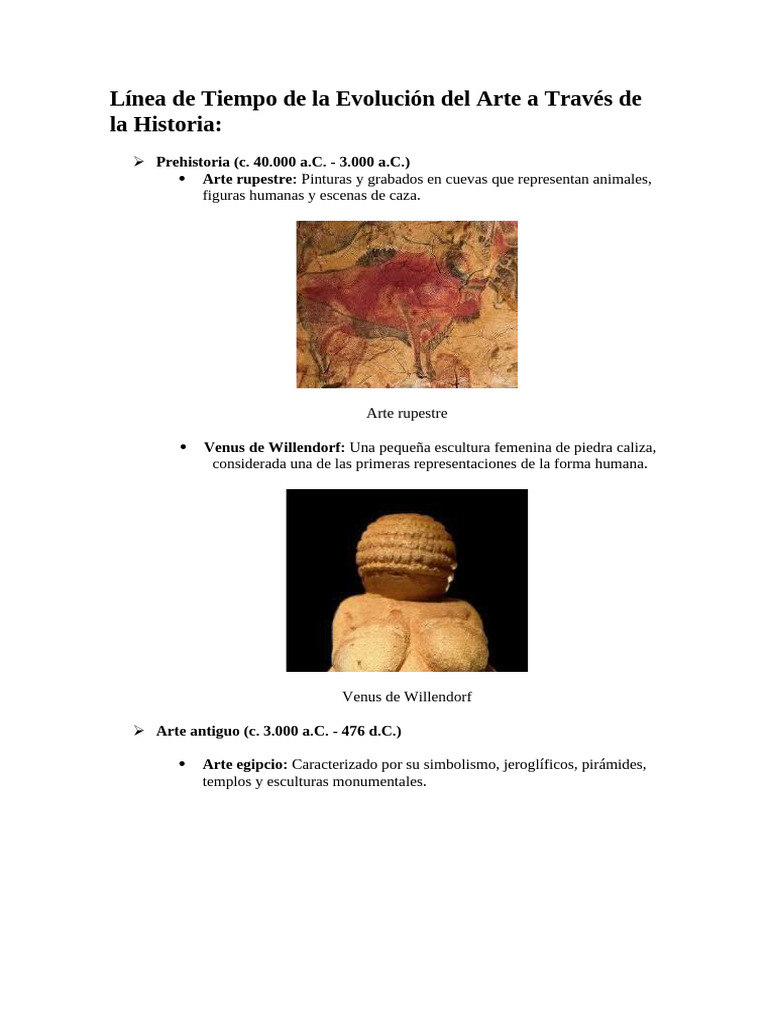 Línea de Tiempo de La Evolución Del Arte A Través de La Historia | PDF