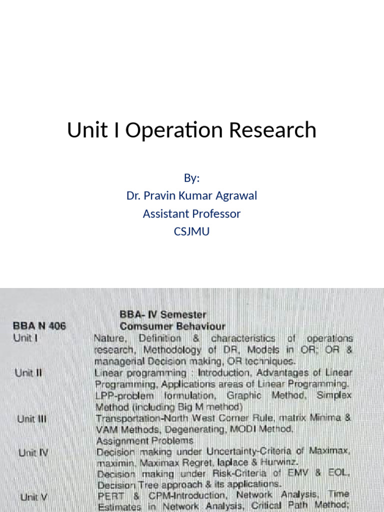 Unit I Introduction | PDF