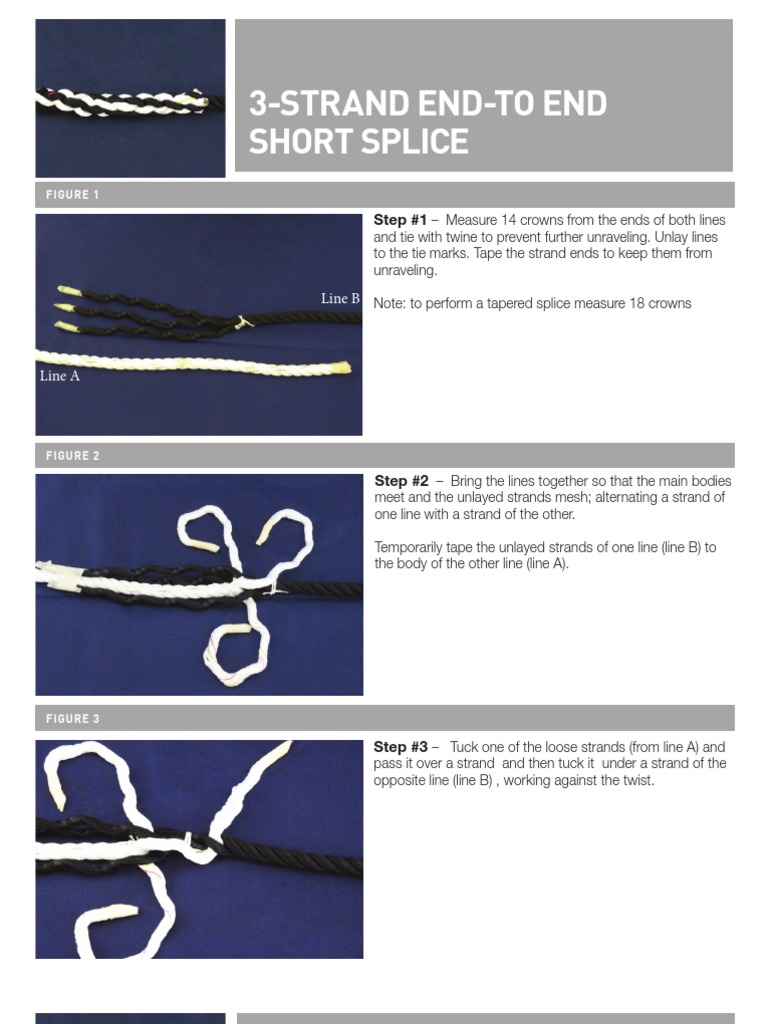 3-Strand Rope Short Splice Guide | PDF | Teaching Methods & Materials ...