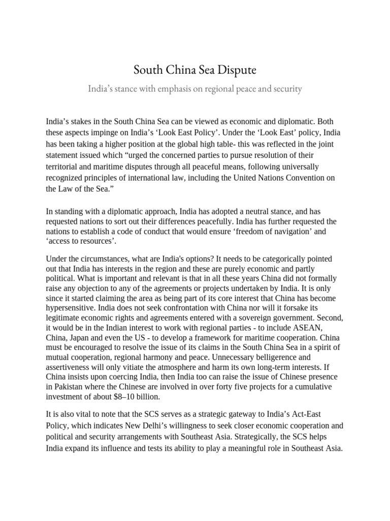 South China Sea Dispute | PDF