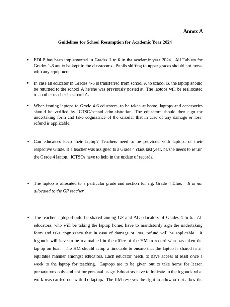 EDLP Guidelines Academic Year 2024 | PDF