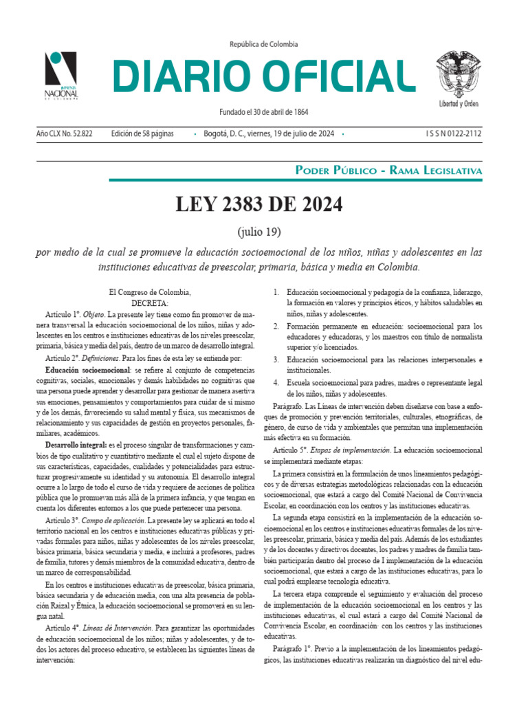 Ley 2383 De 2024 1 Pdf