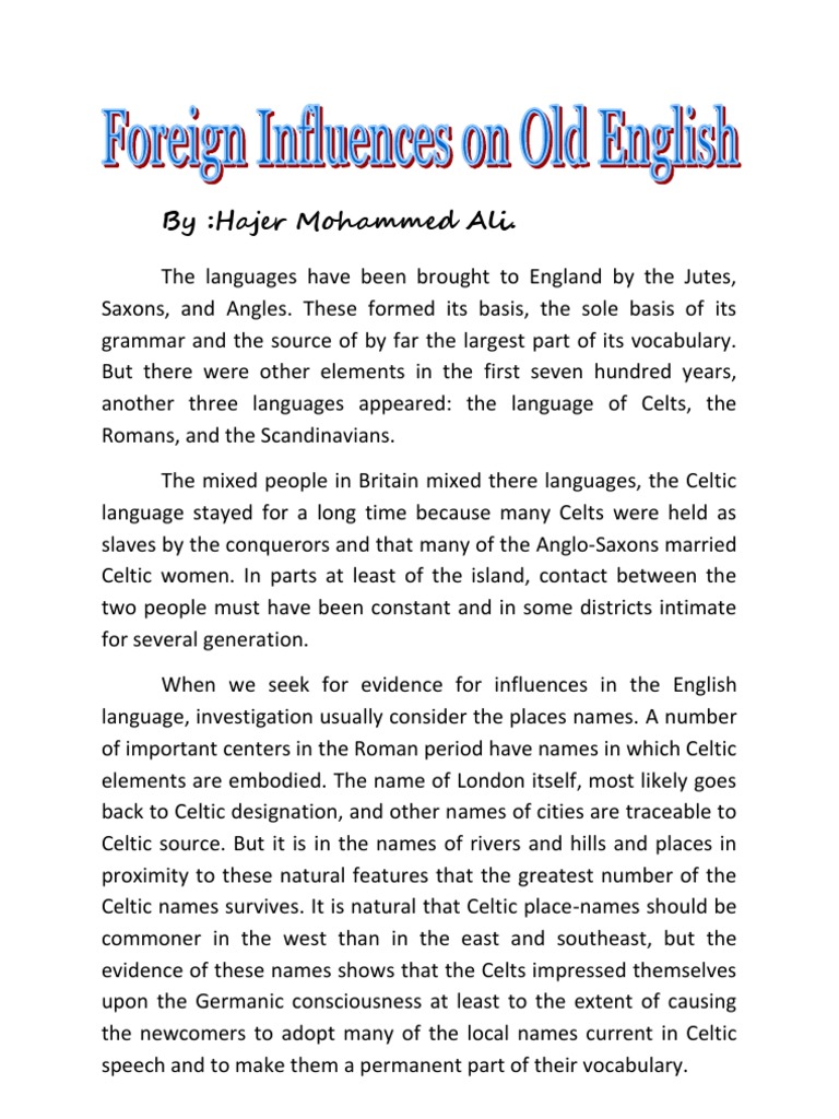 celtic influence on english