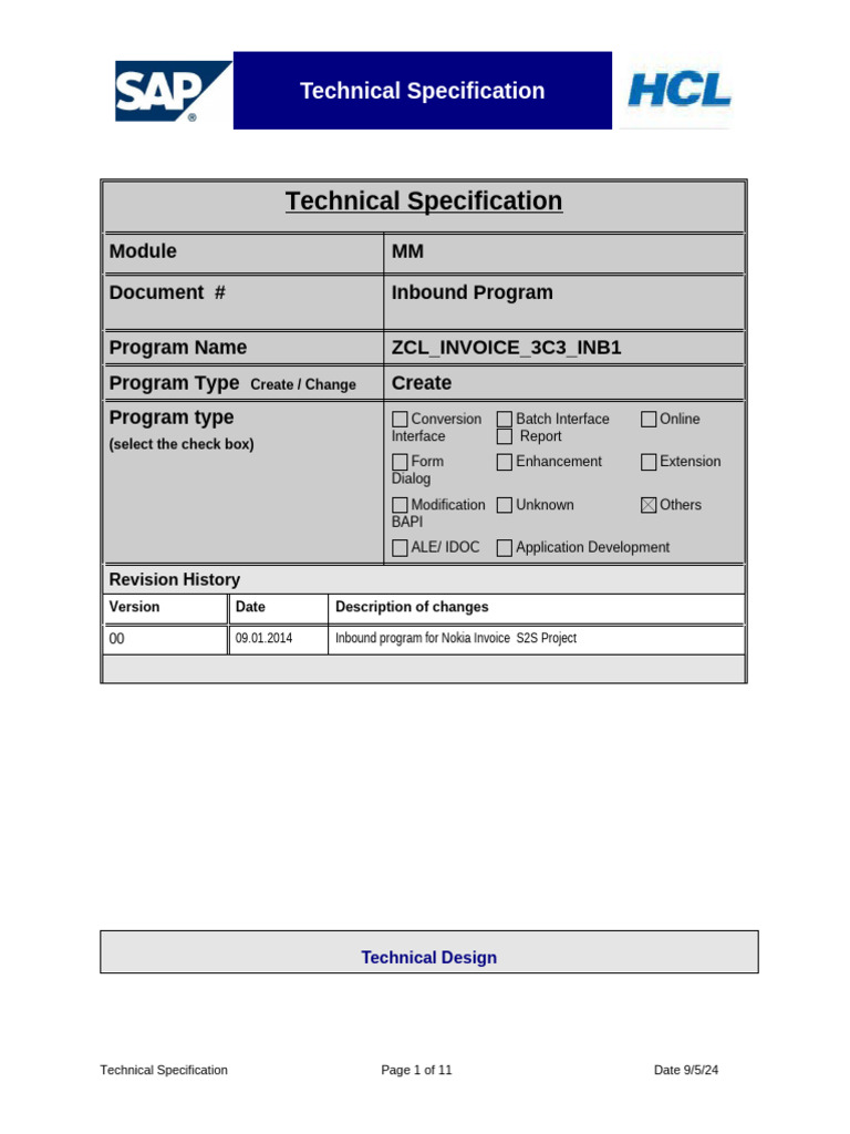 Technical Specification | PDF