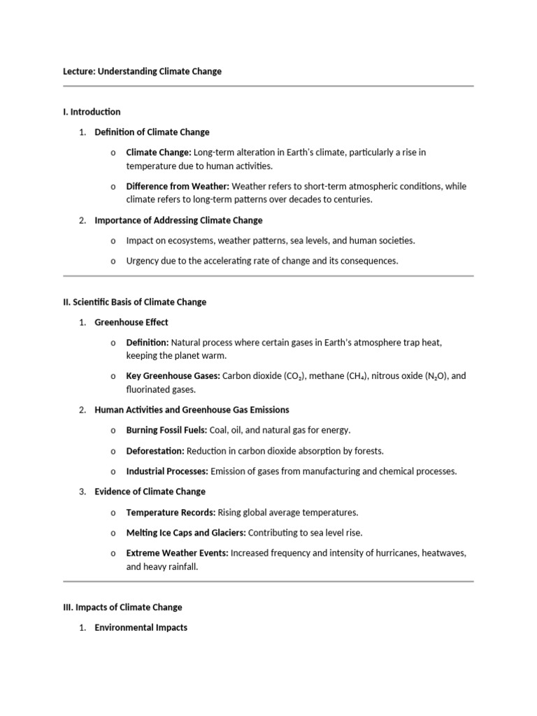 Understanding Climate Change Lecture | PDF | Climate Change | Law