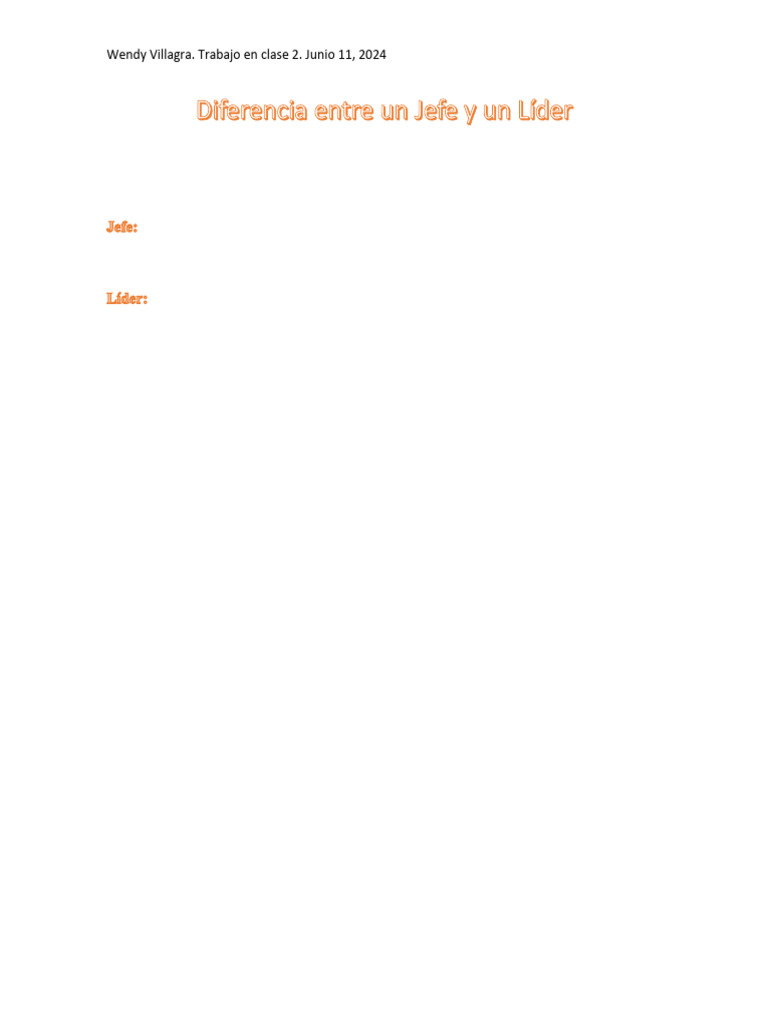 Diferencia Entre Un Jefe Y Un Líder Pdf