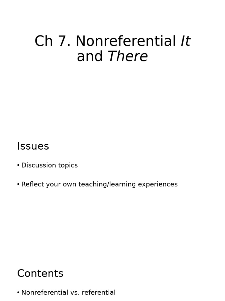 CH 7 Nonreferential | PDF
