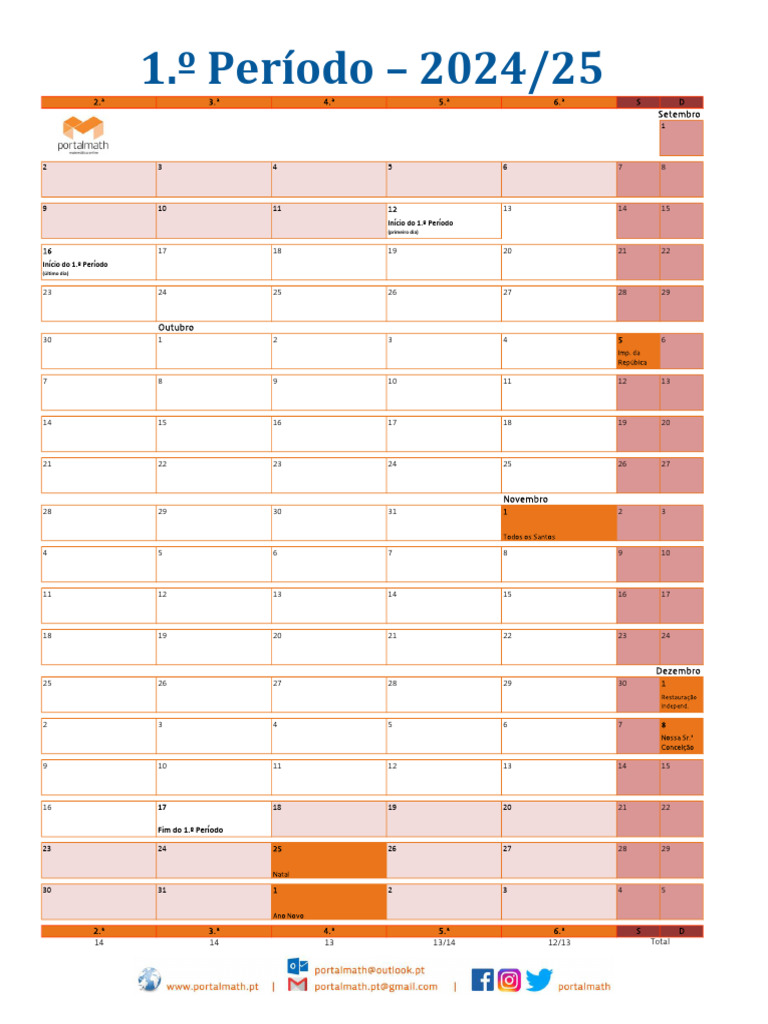 Calendario Escolar 2024 25 Mapa 1P V v2 | PDF