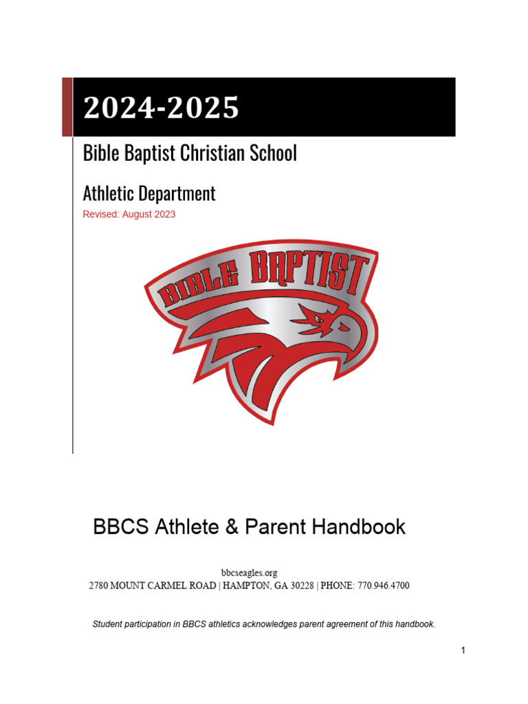 BBCS Athletic Manual 2024-2025 | PDF