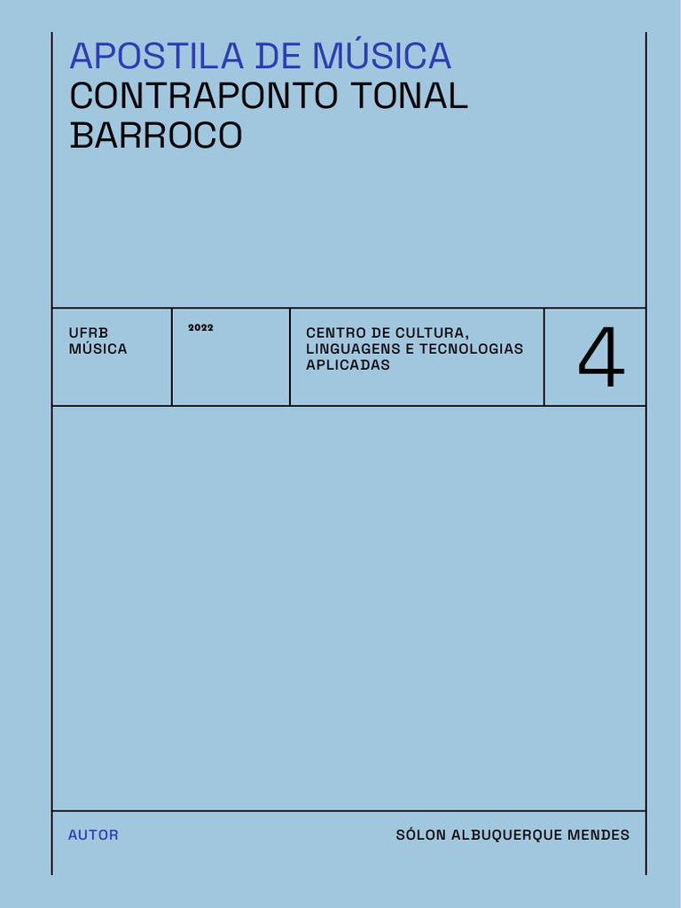 Guia Musical 04 Contraponto Tonal Barroco | PDF