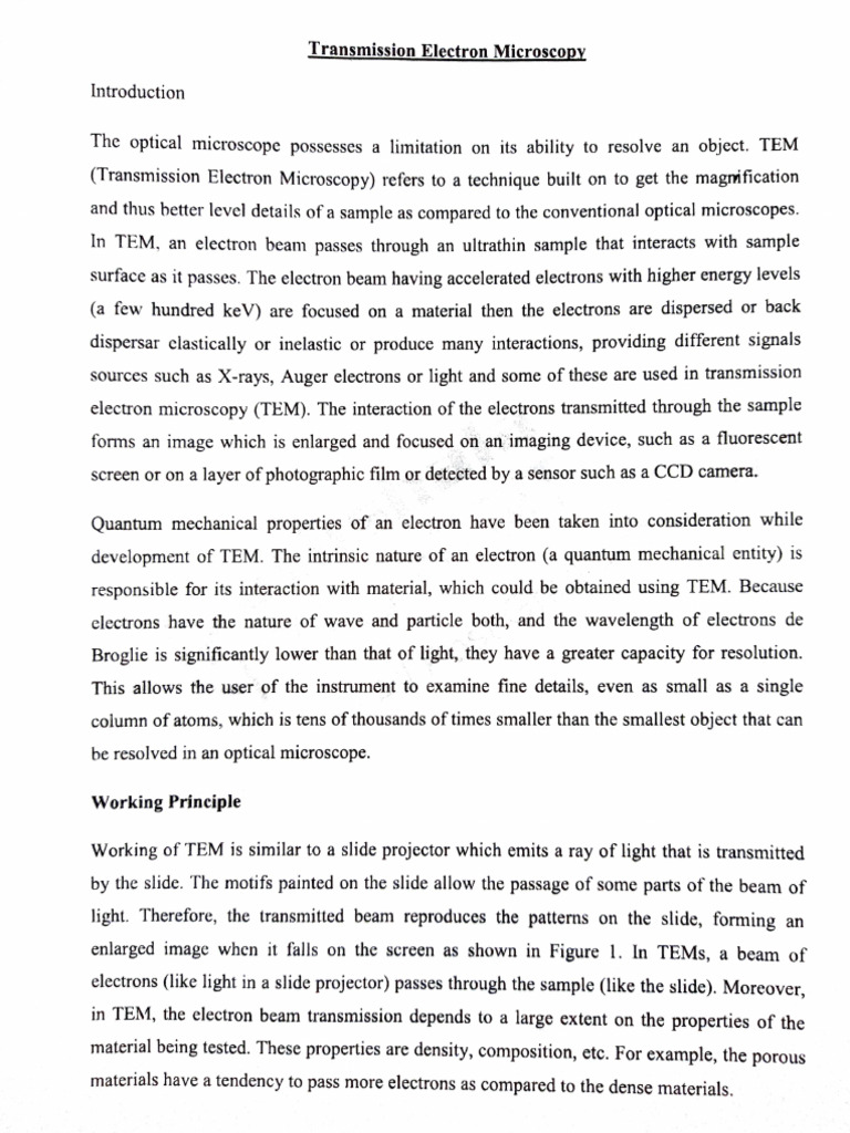 TEM - Transmission Electron Micros | PDF