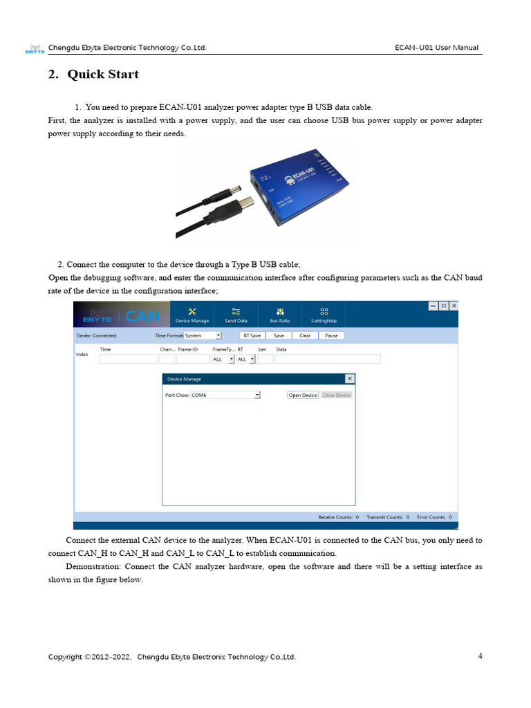 ECAN U01 UserManual - EN - V1.0 04 06 | PDF