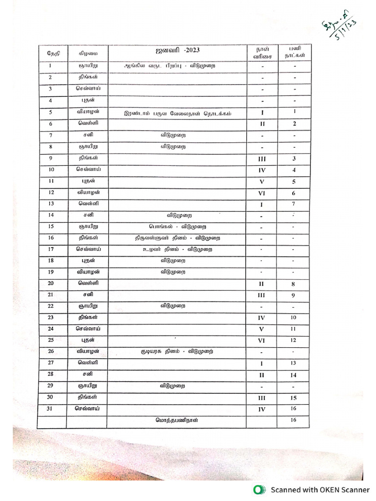 Jan Time Tabl | PDF