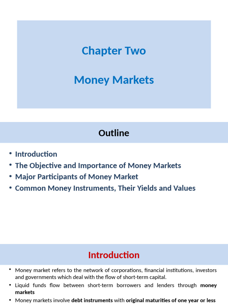 Overview of Money Markets and Instruments | PDF | Repurchase Agreement ...