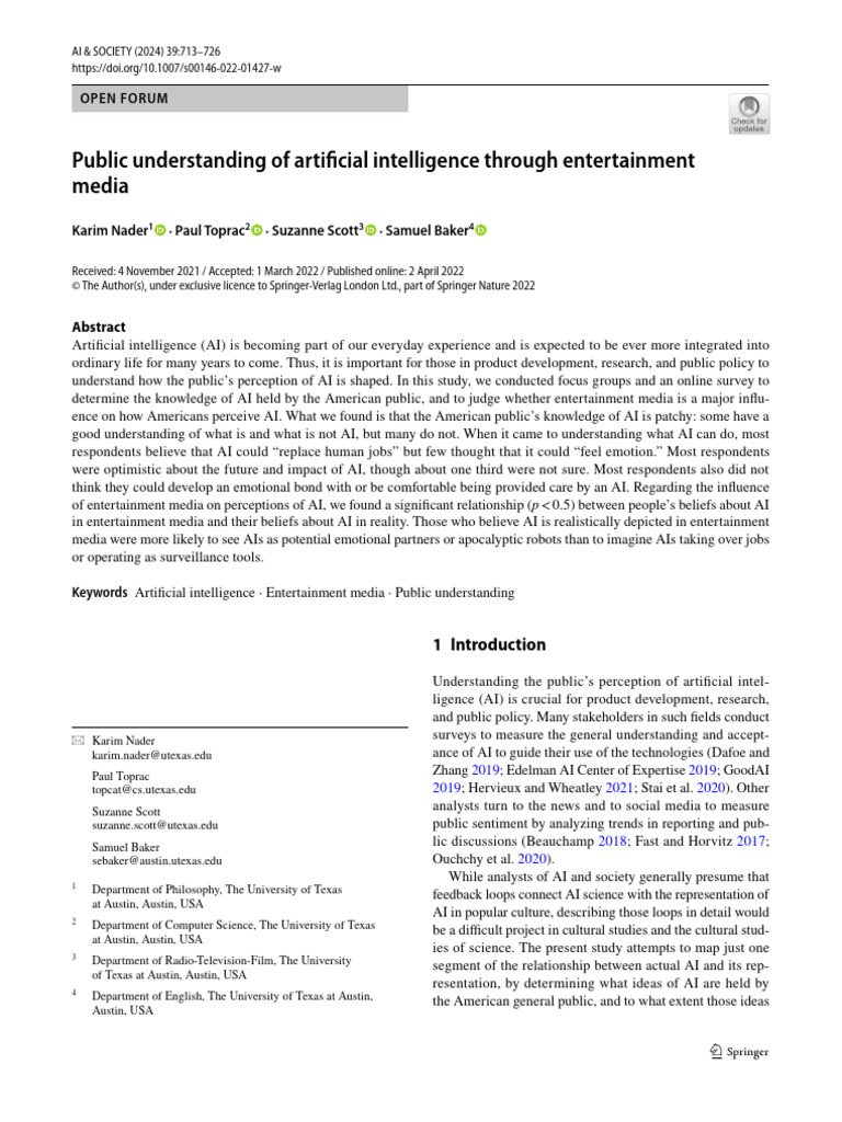Public understanding of artificial intelligence through البی ...