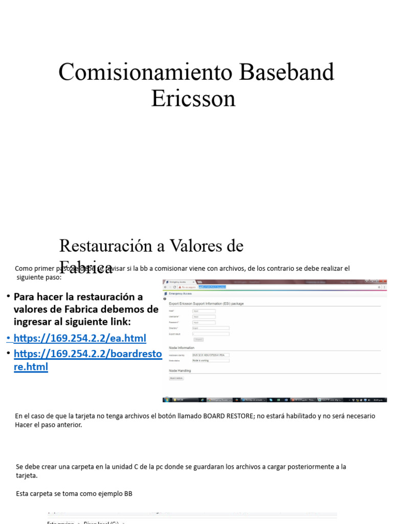Comisionamiento Baseband Ericsson Guía | PDF | Data Management ...
