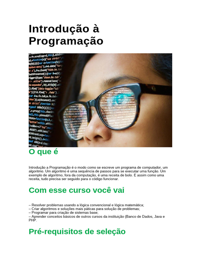Introdução À Programação | PDF