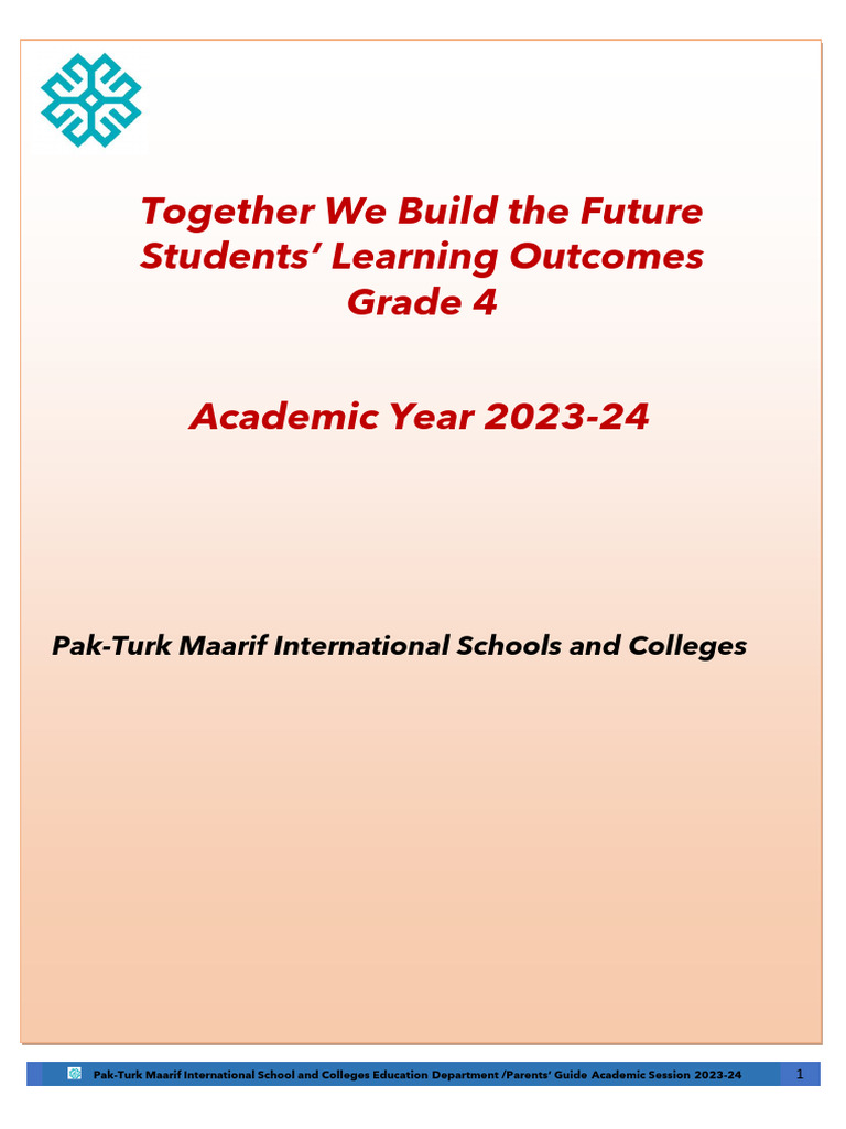 Students Learning Outcomes Grade 4 Pdf