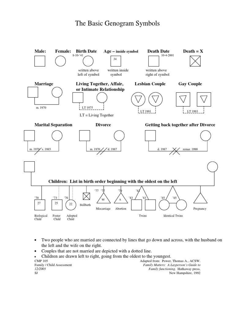 Personal genogram paper picture