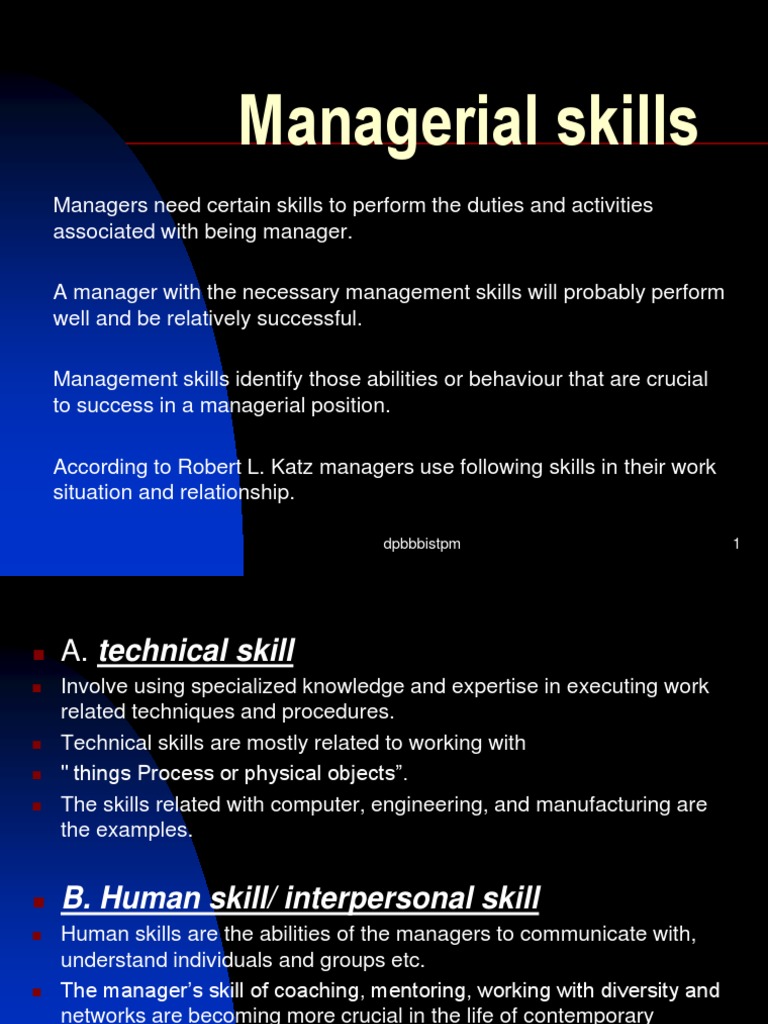 Essential Managerial Skills Explained | PDF | Career & Growth