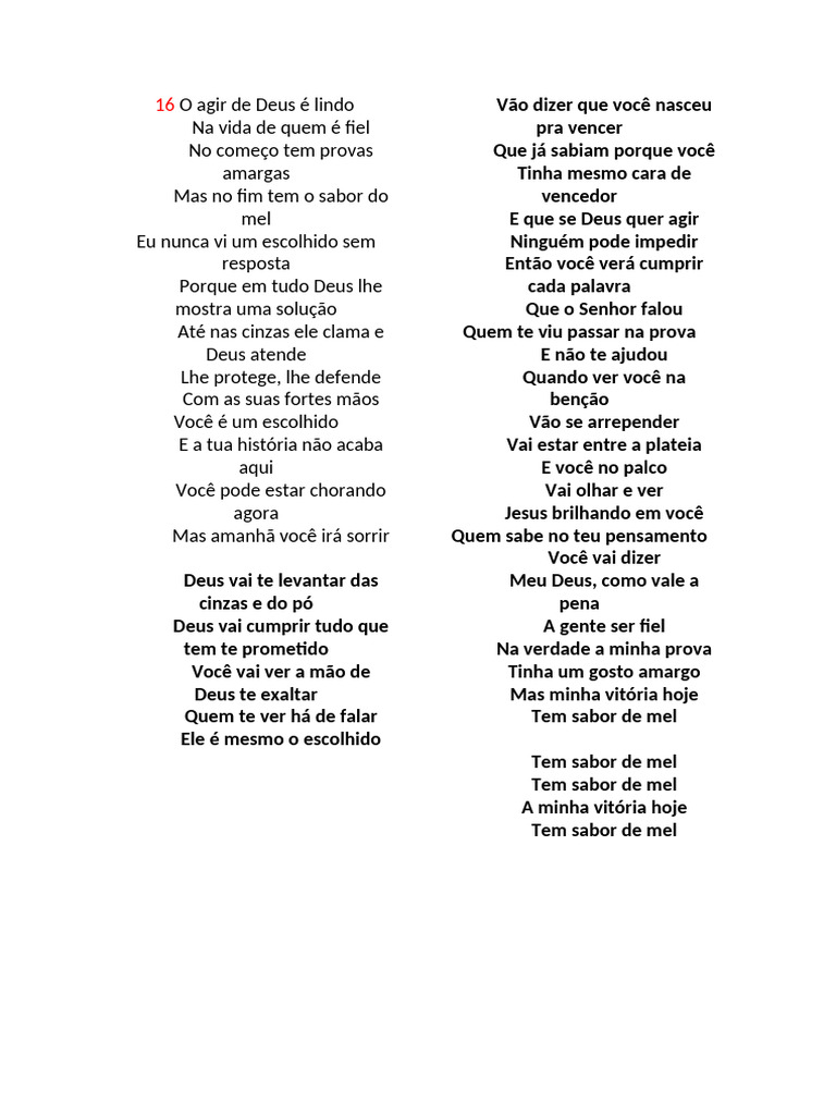 16 O Agir De Deus é Lindo Pdf