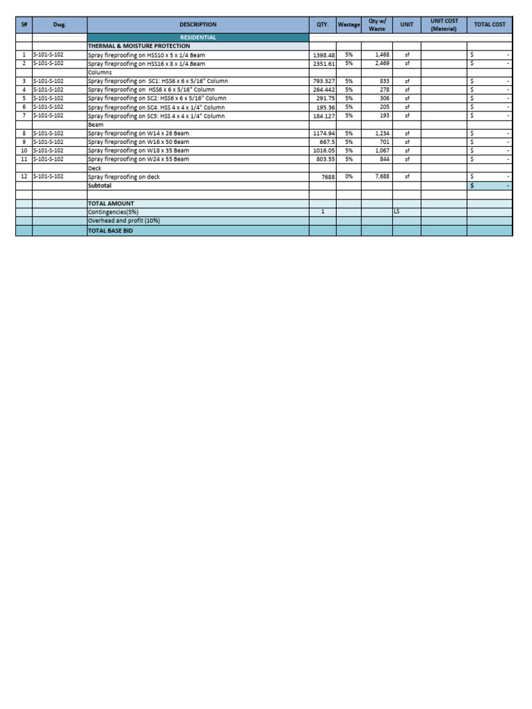 Fire Proofing Sample | PDF