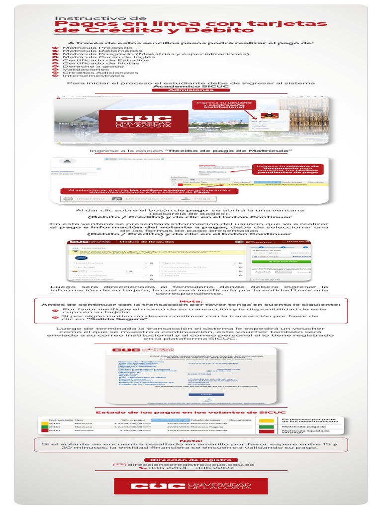 Instrucciones para Pago en SICUC | PDF | Tarjeta de crédito | Finanzas ...