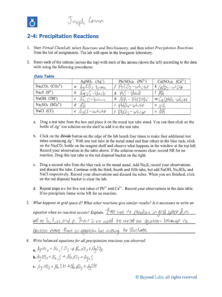 Chemistry Lab #8 | PDF