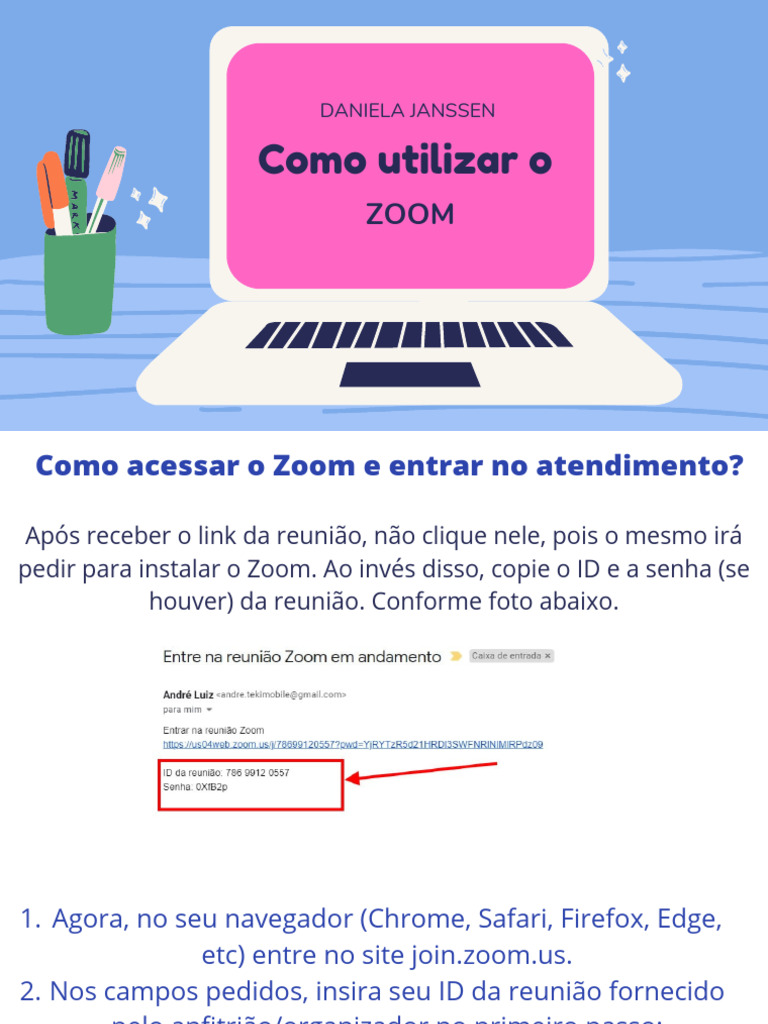 Como Acessar o Zoom e Entrar em Uma Reunião | PDF
