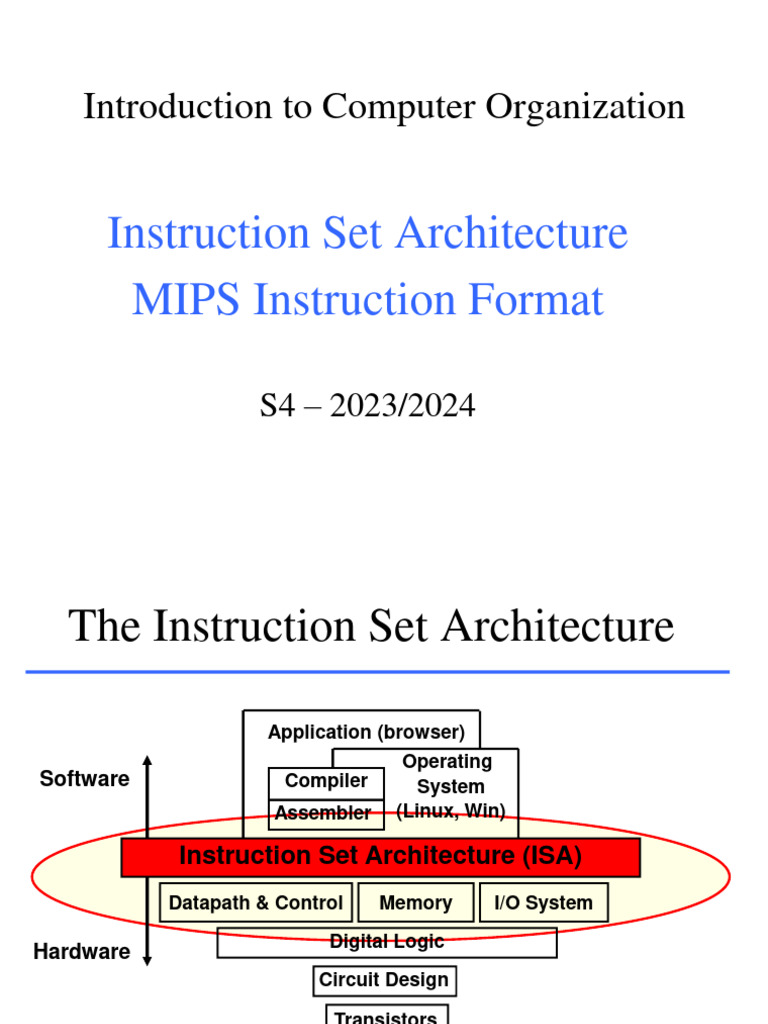 Instruction Set Architecture MIPS Instruction Format | PDF