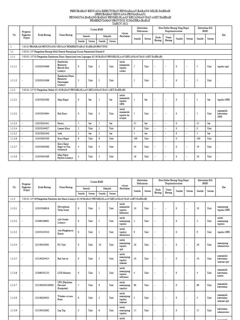 RKBMD Perubahan 2022 | PDF