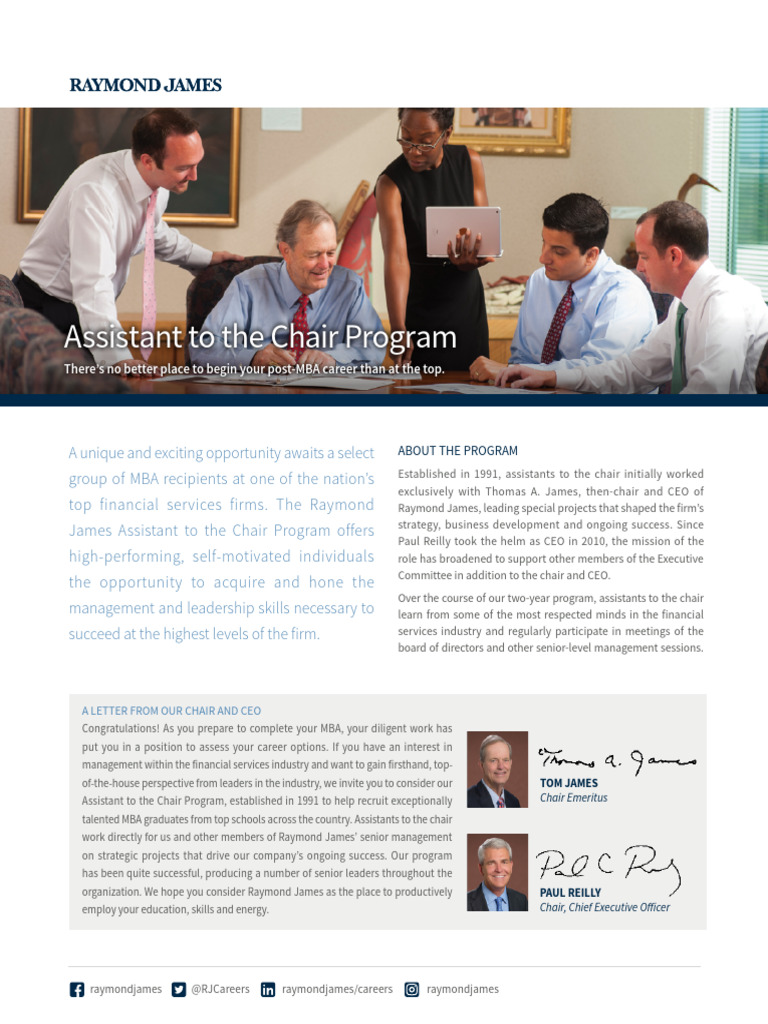 Raymond James Assistant to the Chair Program | PDF | Economies | Business