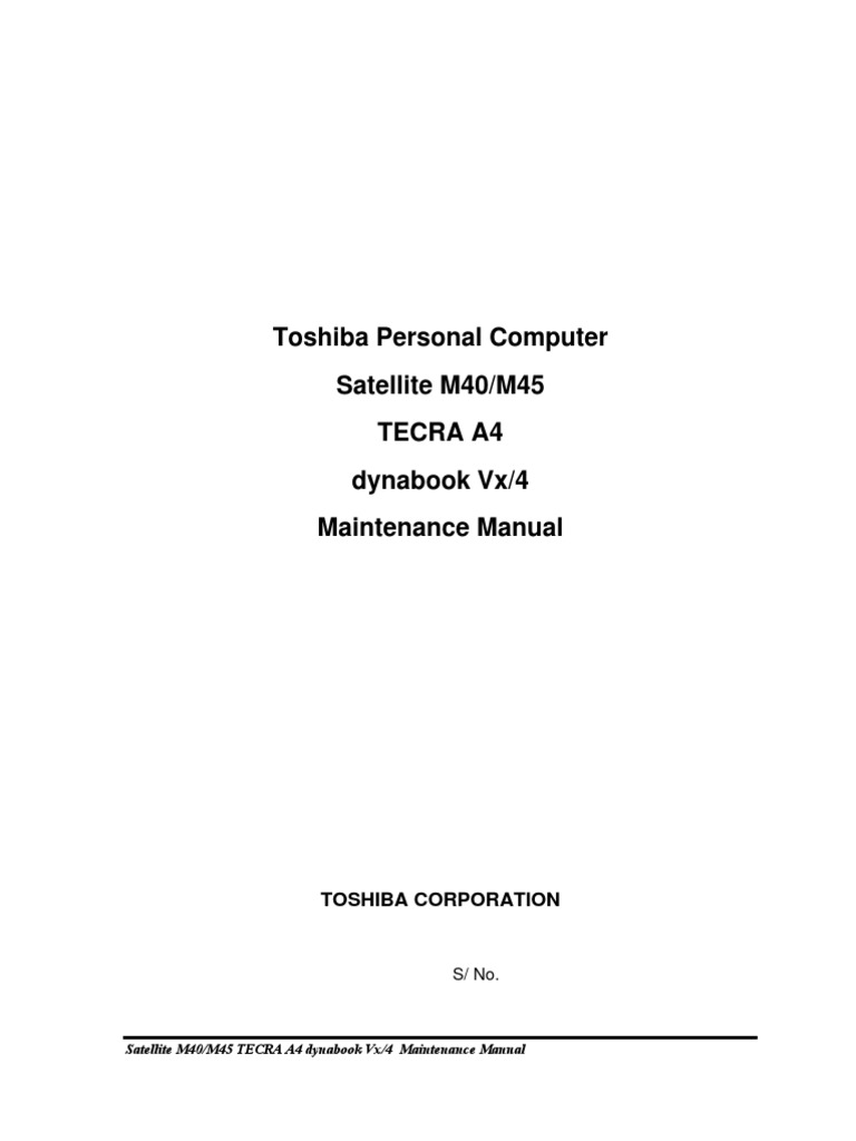 Tecra a3 manual.