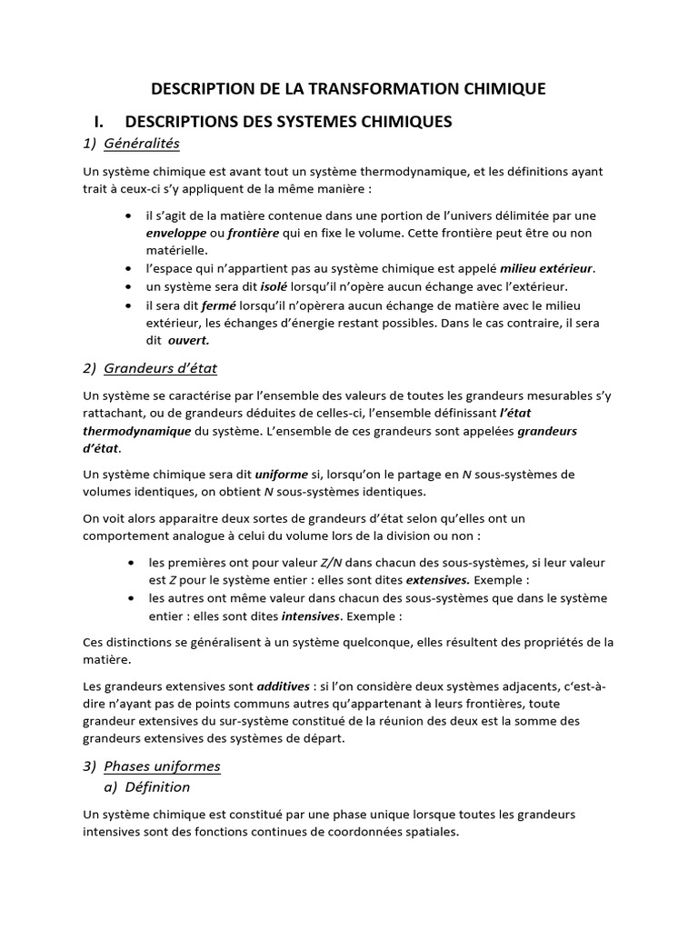 Description de La Transformation Chimique | PDF