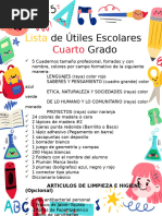 Lista de Útiles Escolares 4to. Grado 2025 - 2026 | PDF