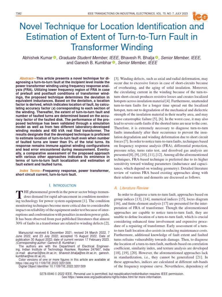 Novel Technique For Location Identification and Estimation of Extent of ...