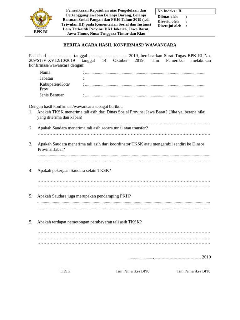 Form BA TKSK | PDF