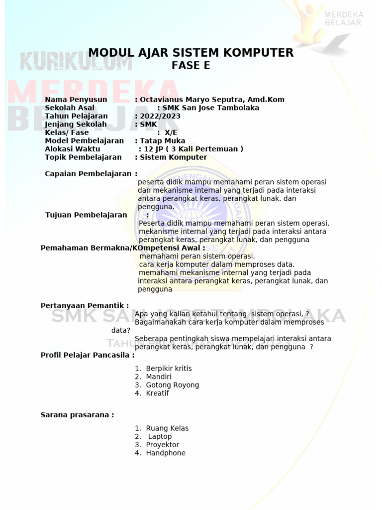 Modul Ajar Sistem Komputer Elemen 3 Pdf