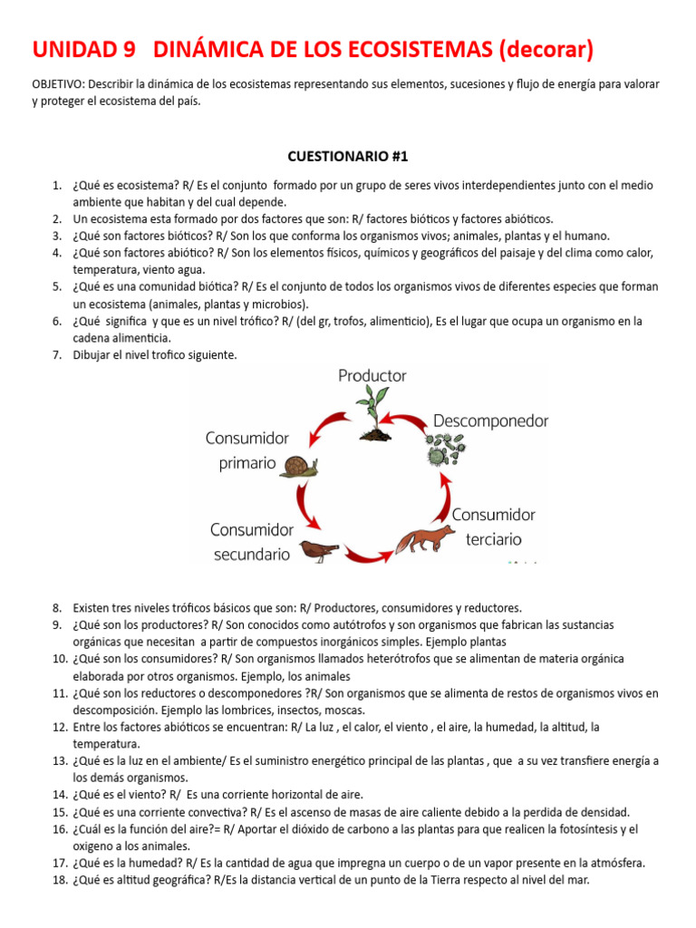 Dinámica de Ecosistemas y Sucesiones | PDF | Ecosistema | Ciencia y ...