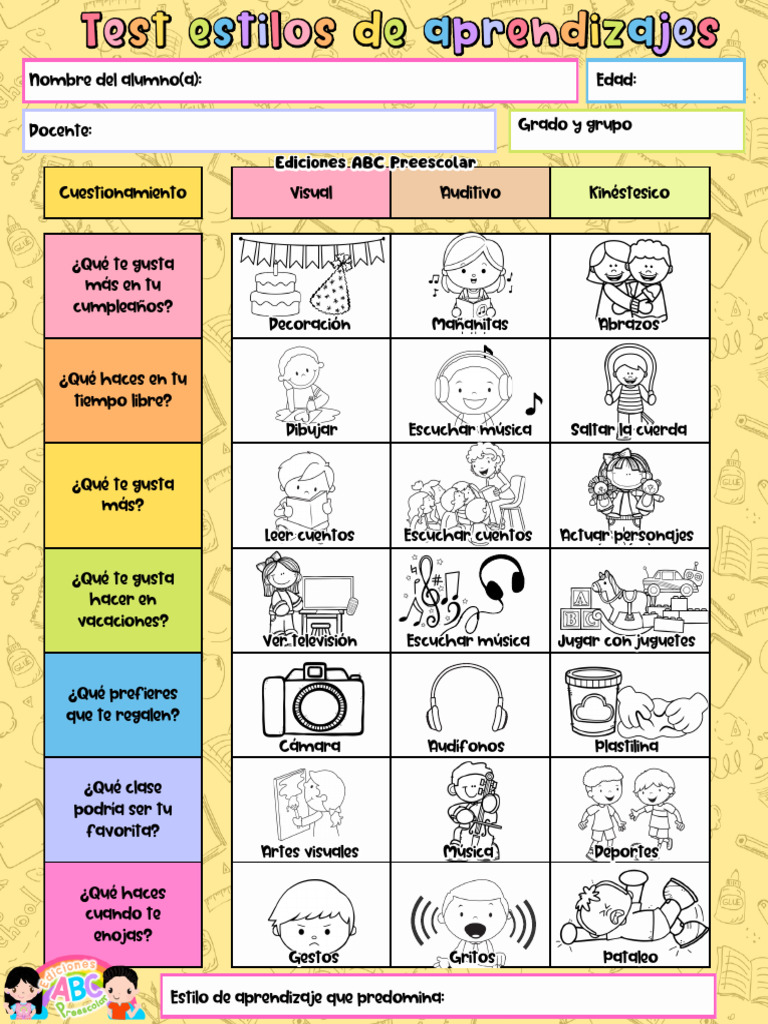 Test Estilos de Aprendizajes | PDF