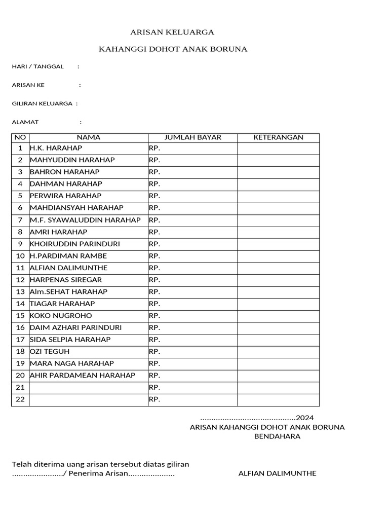 Form Arisan G | PDF