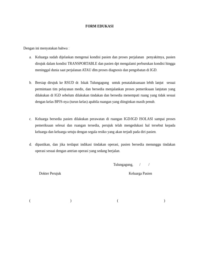 Form Edukasi Rujuk | PDF